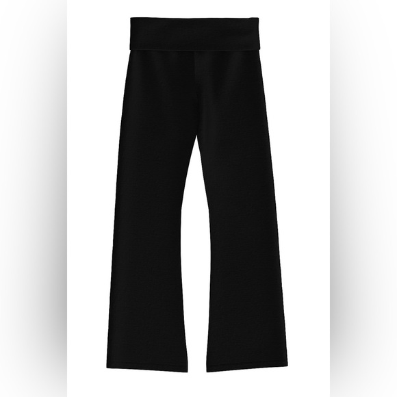 NWT Victoria’s Secret Cotton Yoga Foldover Flare Leggings - Picture 2 of 5